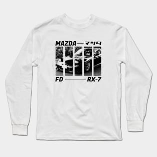 MAZDA RX-7 FD Black 'N White 3 Long Sleeve T-Shirt